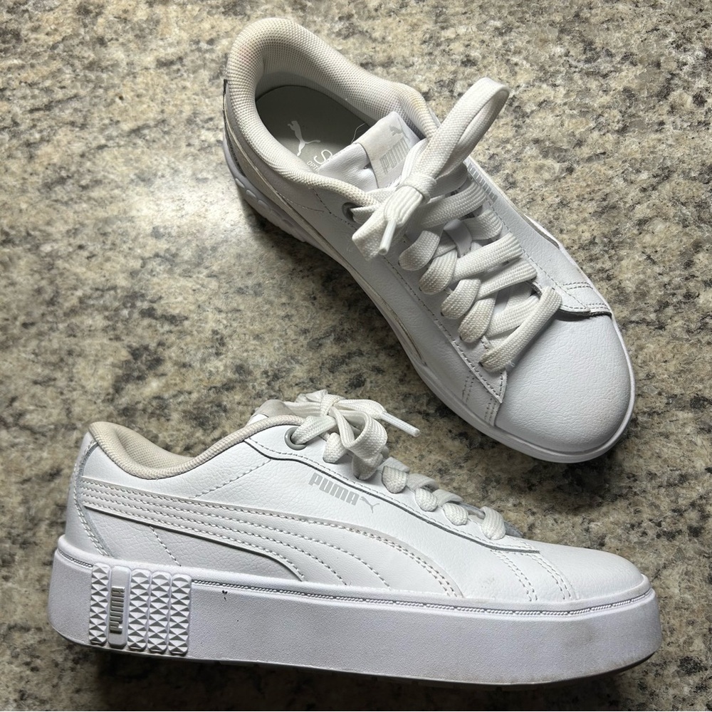 Puma White Platform Sneakers